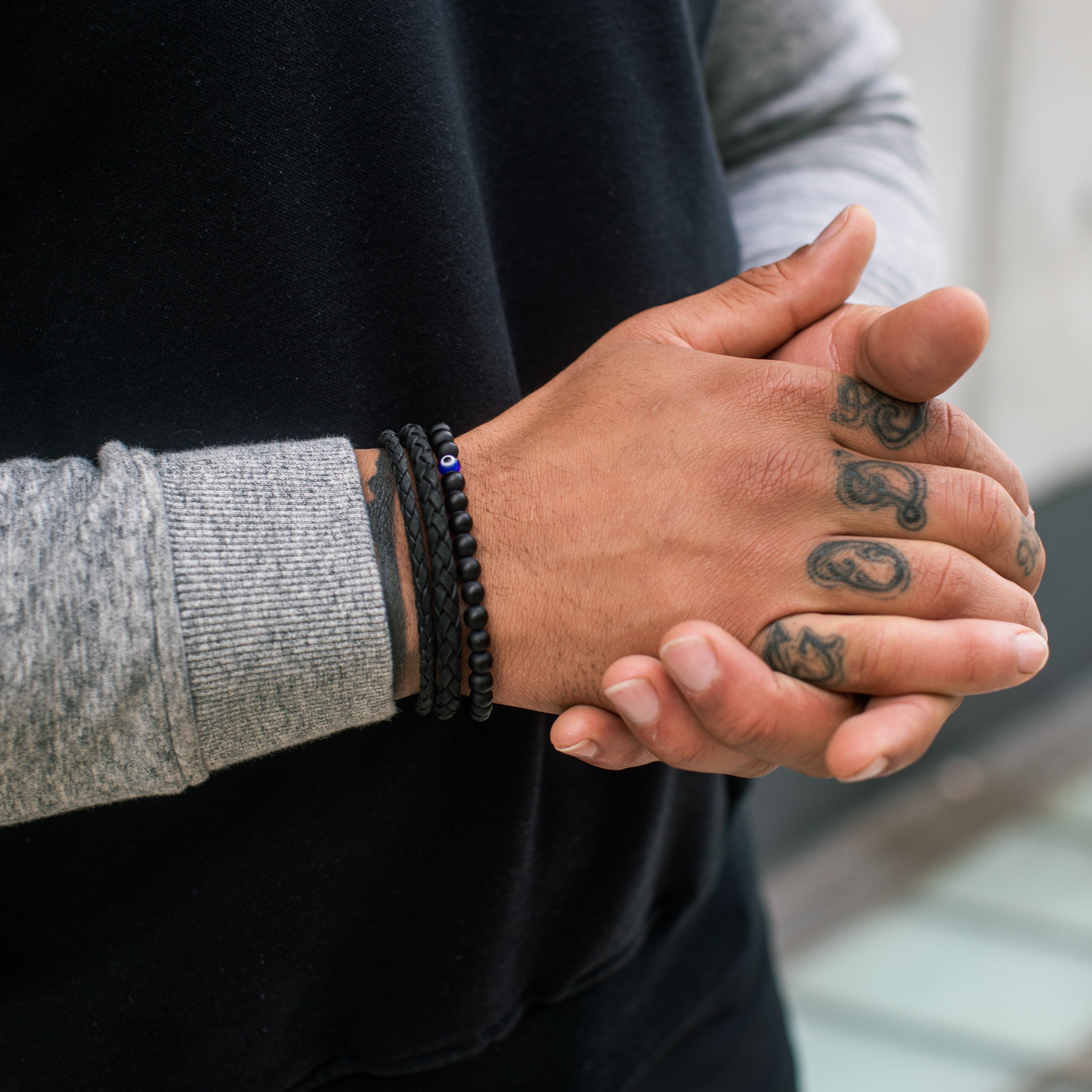 Black Leather Bracelet | 6MM