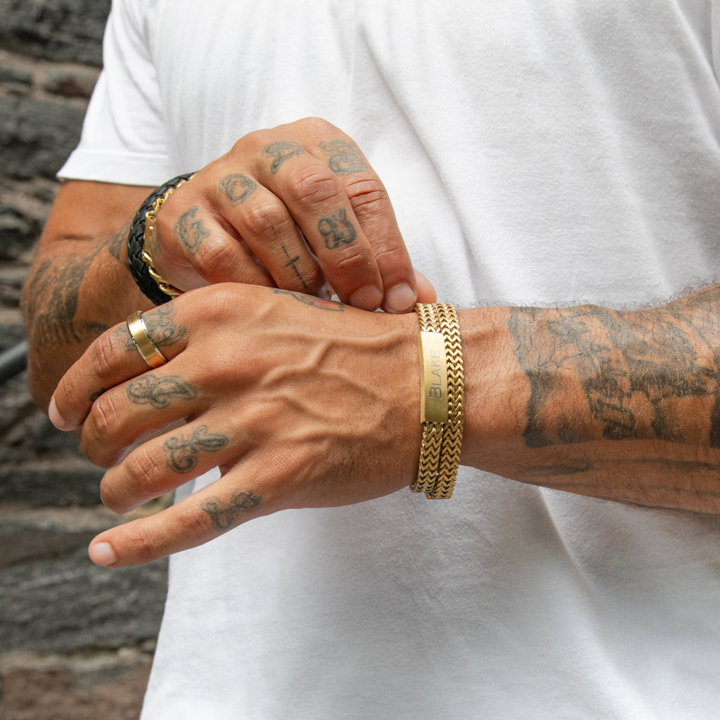 Double Franco Link ID Bracelet