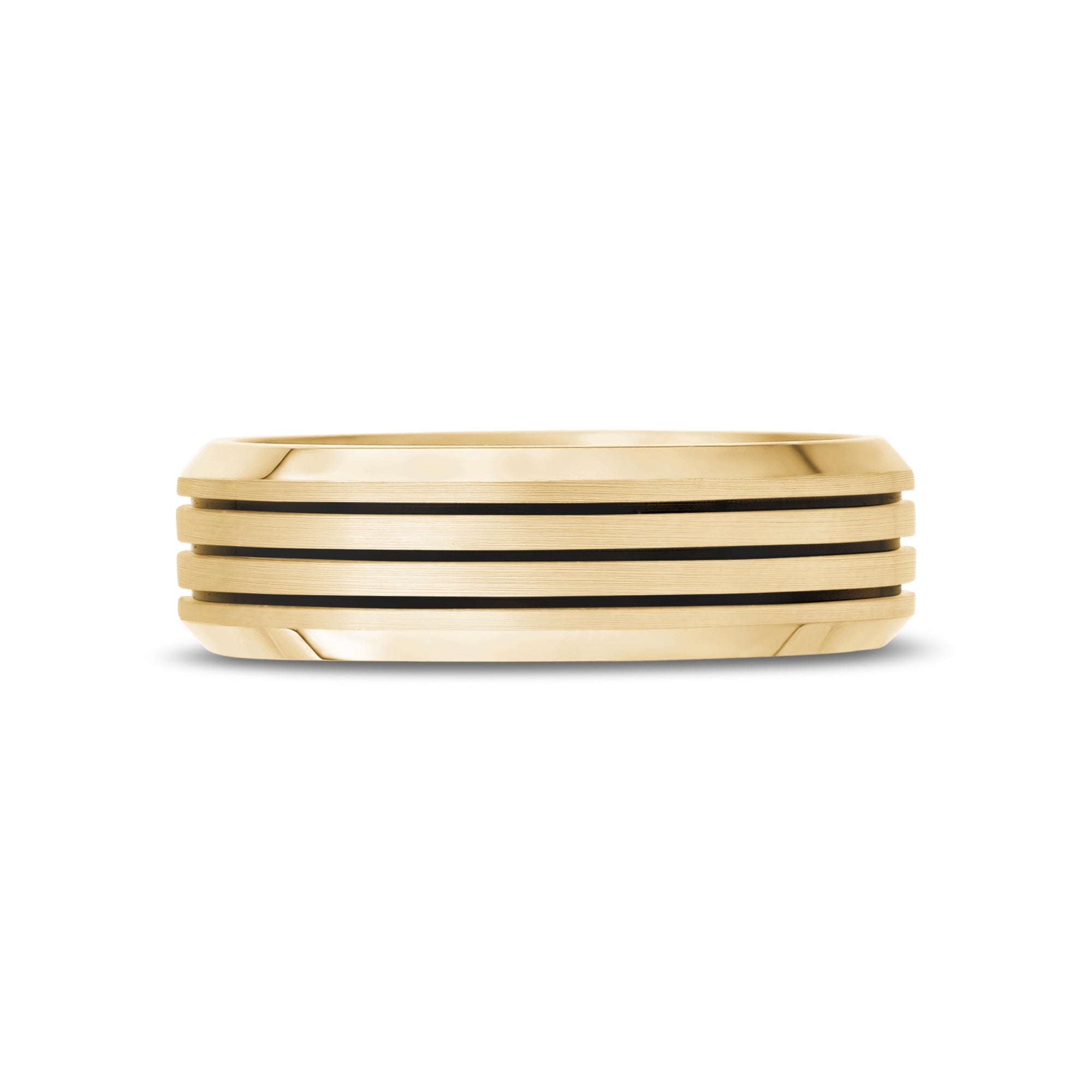 Black Lined Beveled Edge Band
