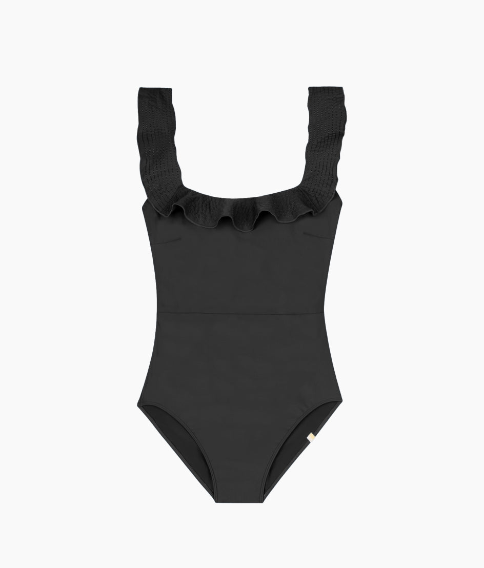 The Ruffle Seaway Square Neck One-Piece - Sea Urchin