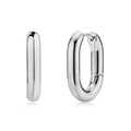 Thick Oval Hoop Earrings