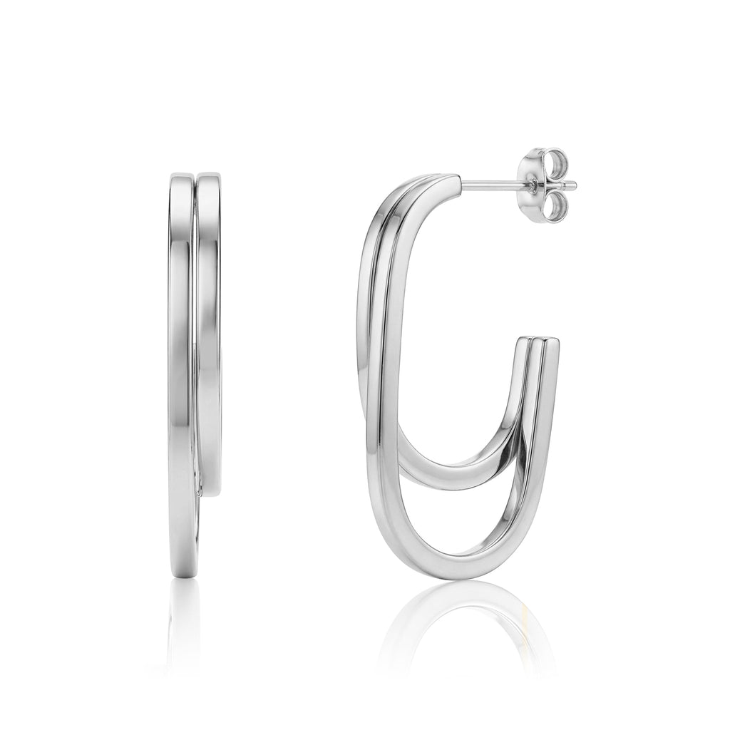 Twin Curve Hoop Earrings