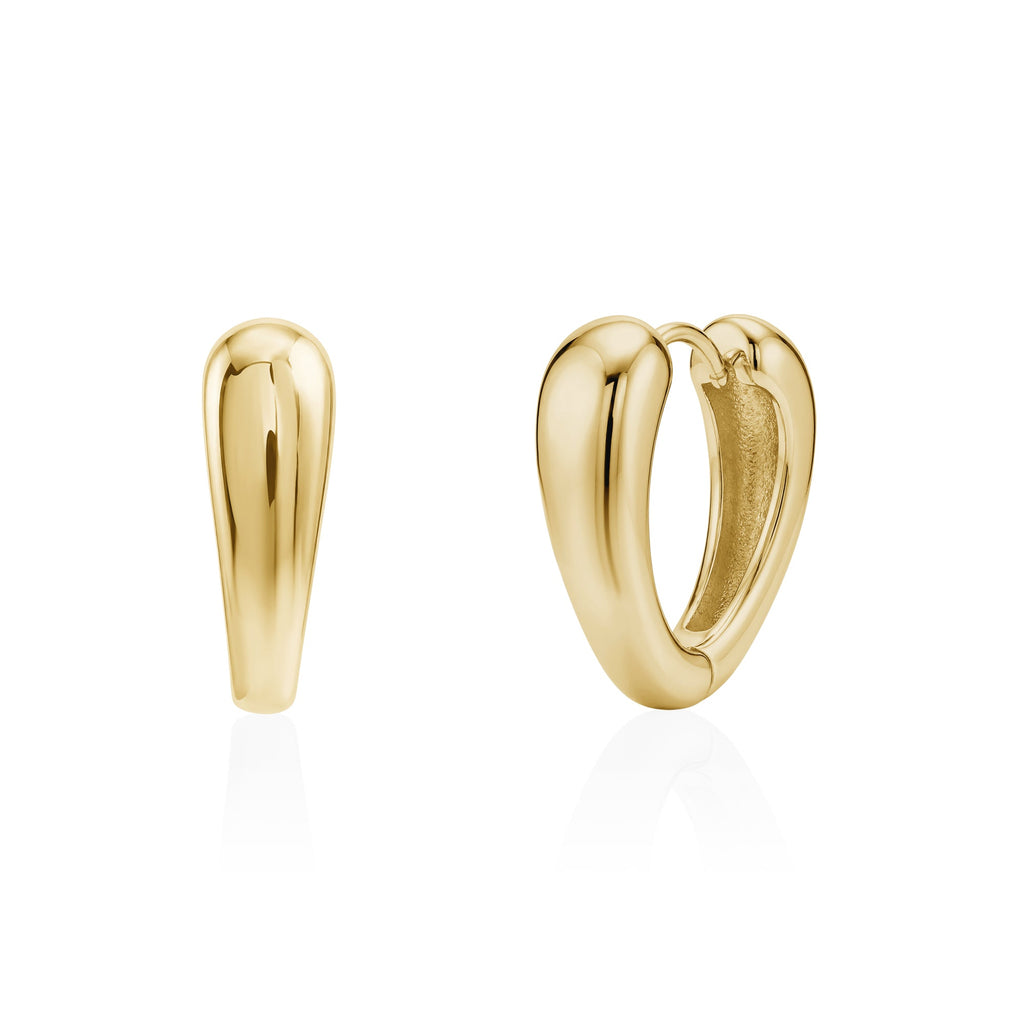 Inverted Teardrop Huggie Earrings