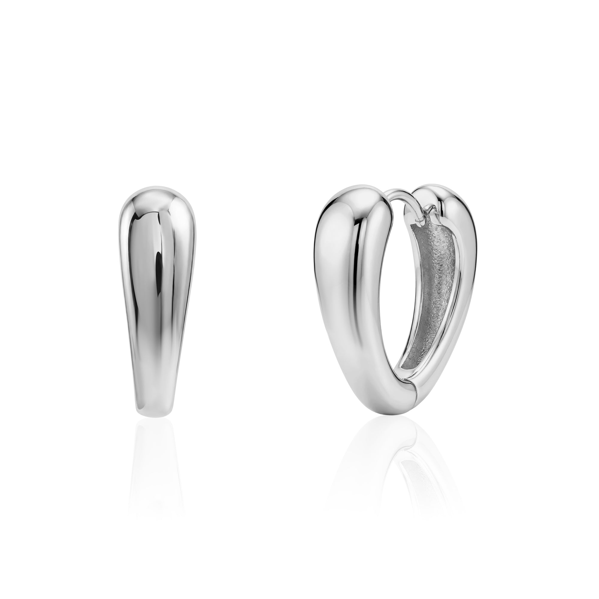 Inverted Teardrop Huggie Earrings