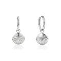 Seashell Charm Hoop Earrings