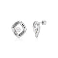 Bold Pearl Frame Stud Earrings