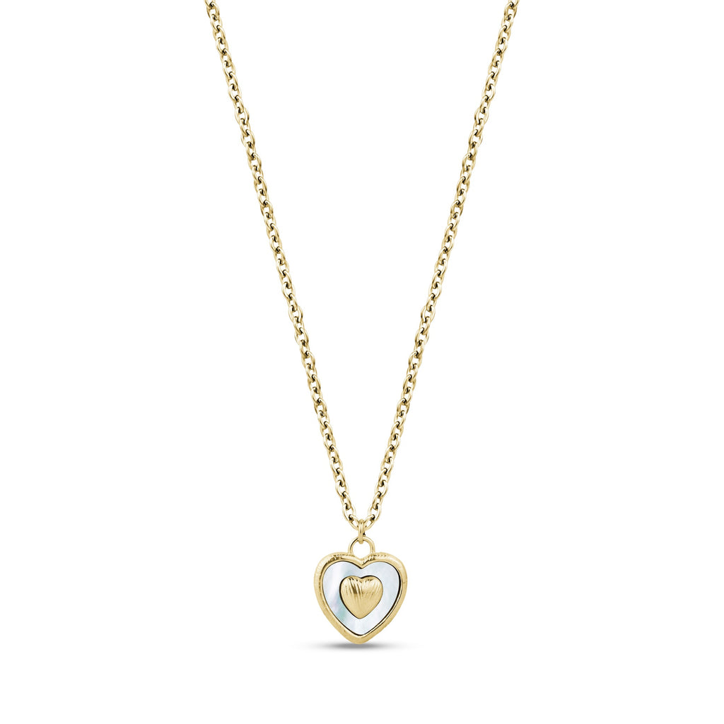 Textured Heart Pendant Necklace