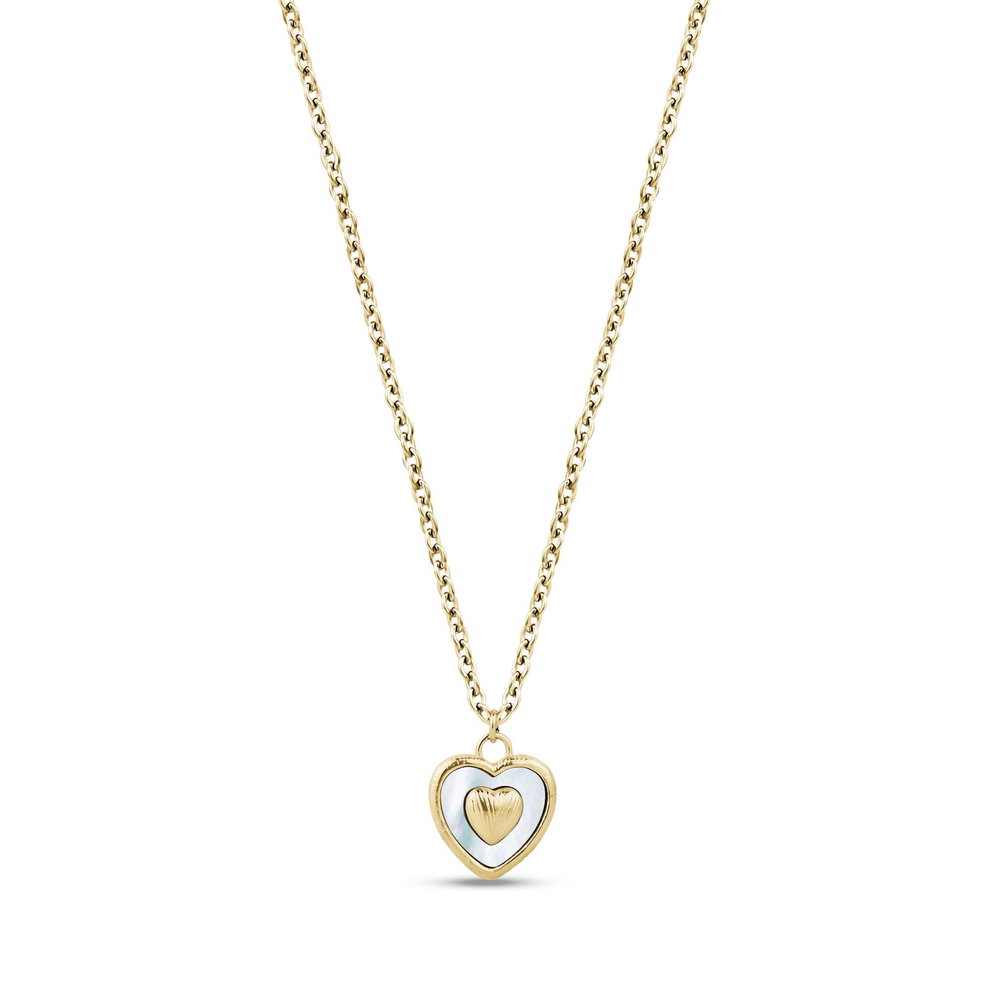 Textured Heart Pendant Necklace