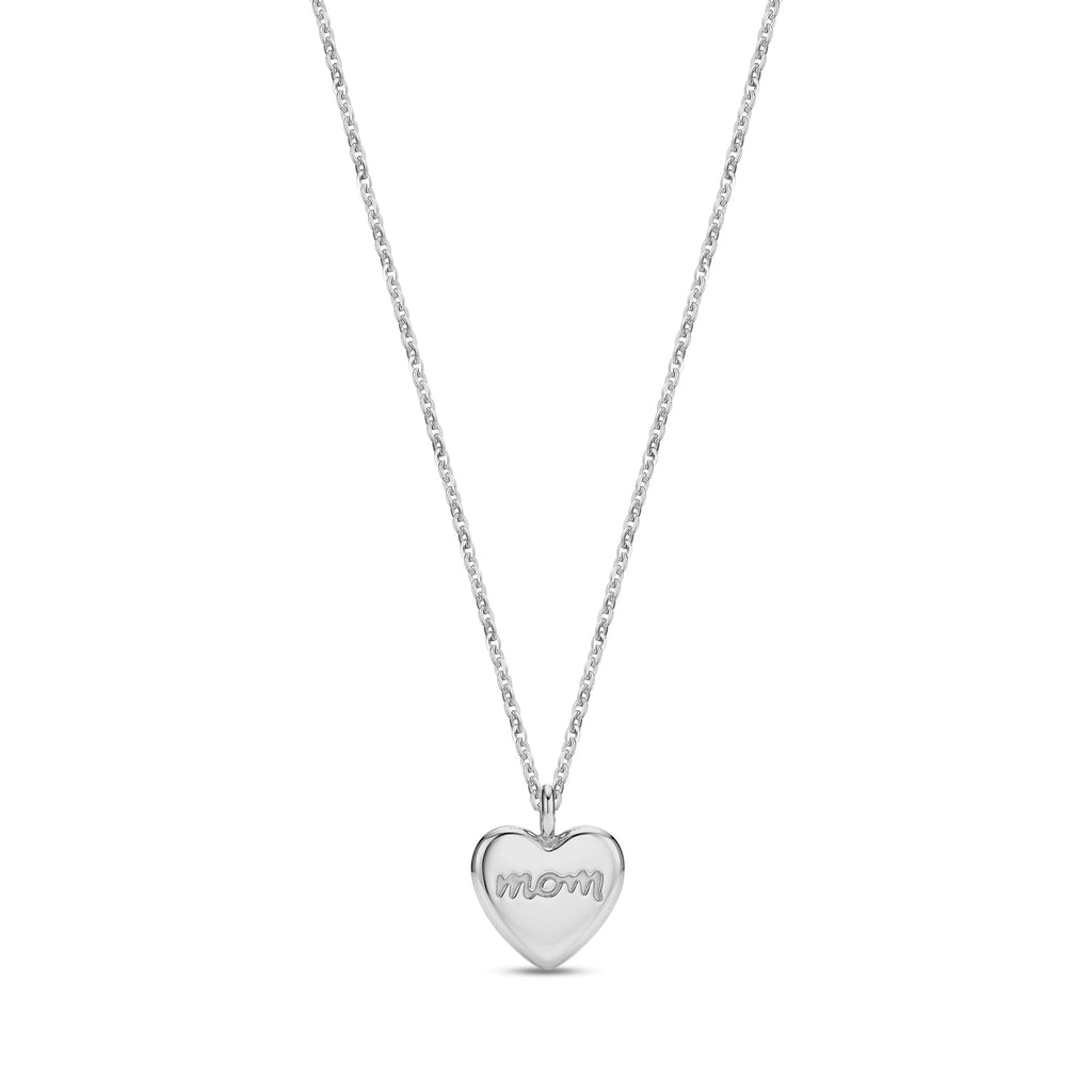 Engraved Mom Heart Pendant
