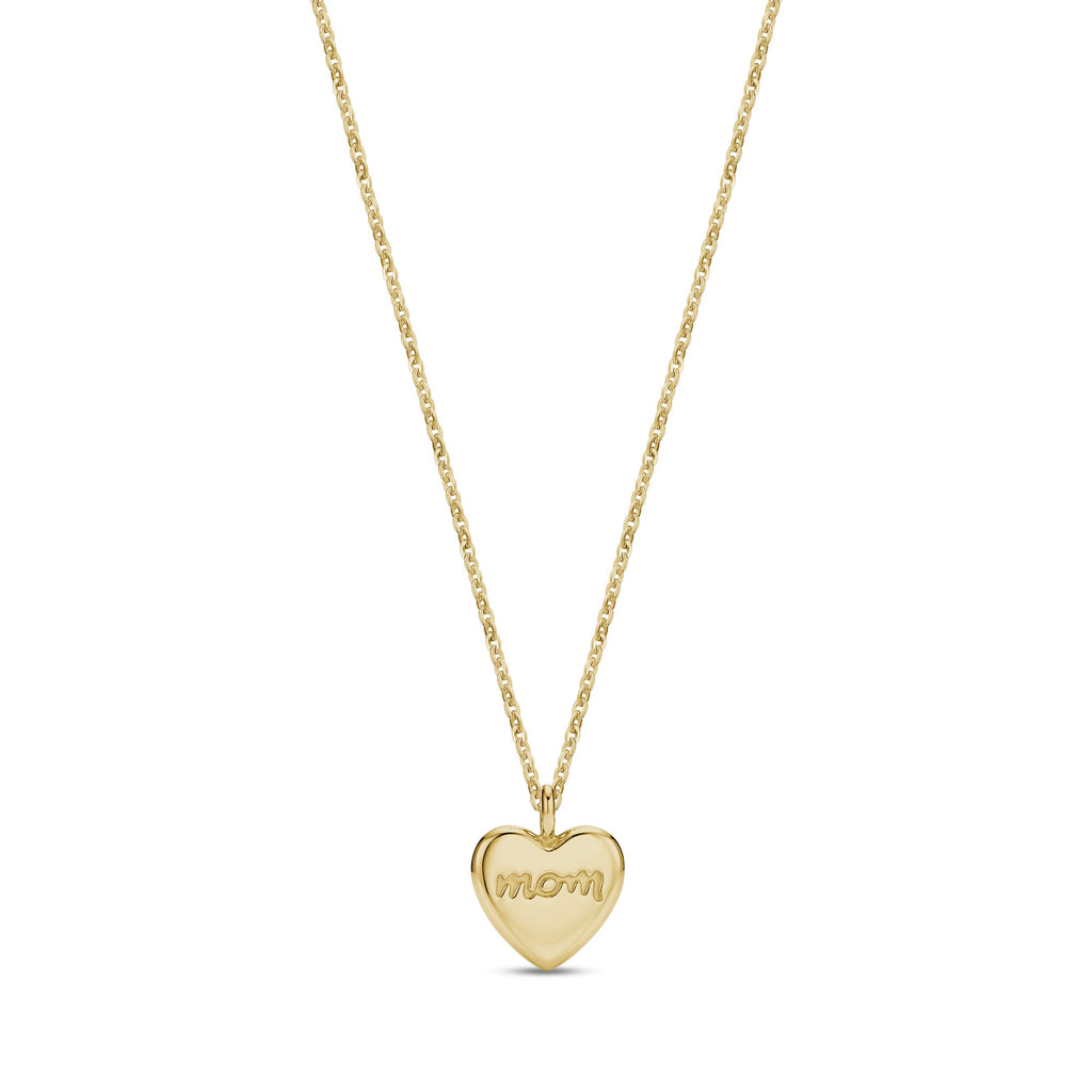 Engraved Mom Heart Pendant
