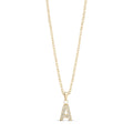 Stone-Set Initial Gold Pendant