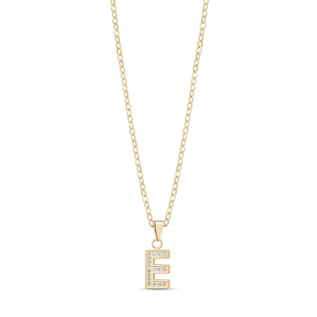 Stone-Set Initial Gold Pendant