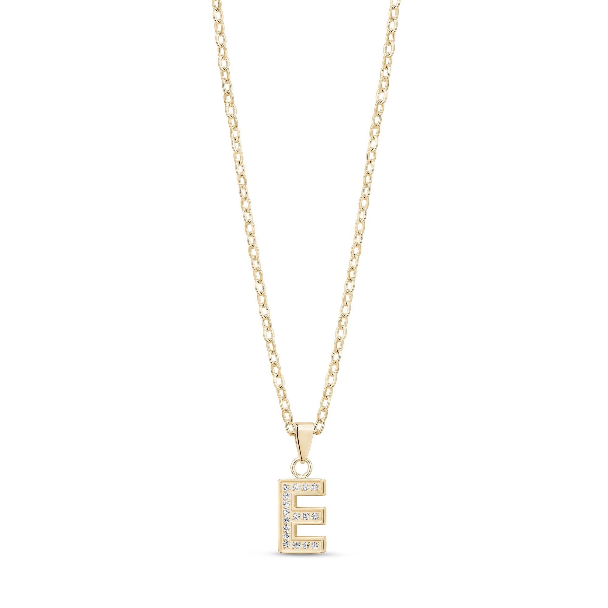 Stone-Set Initial Gold Pendant