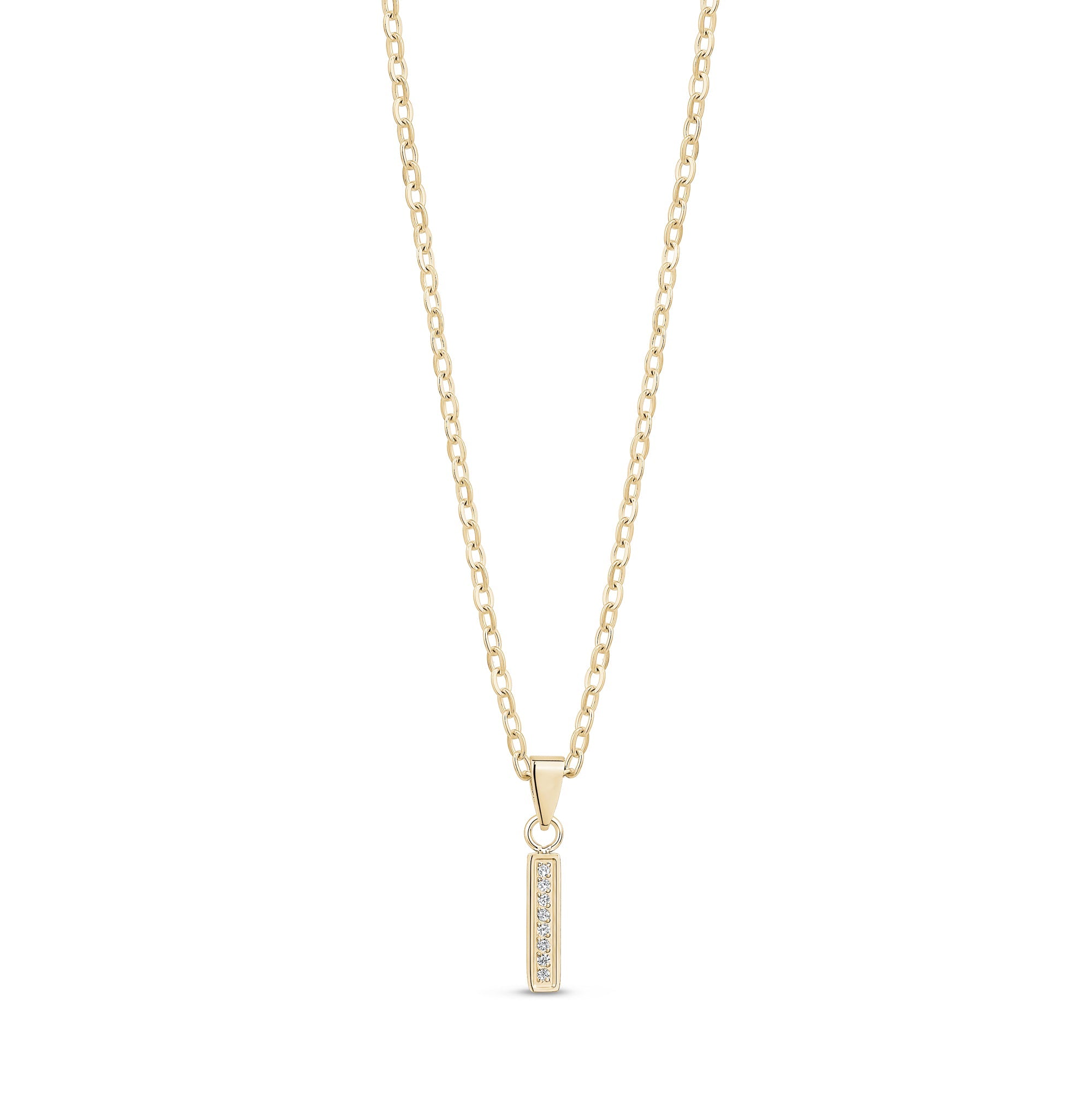 Stone-Set Initial Gold Pendant