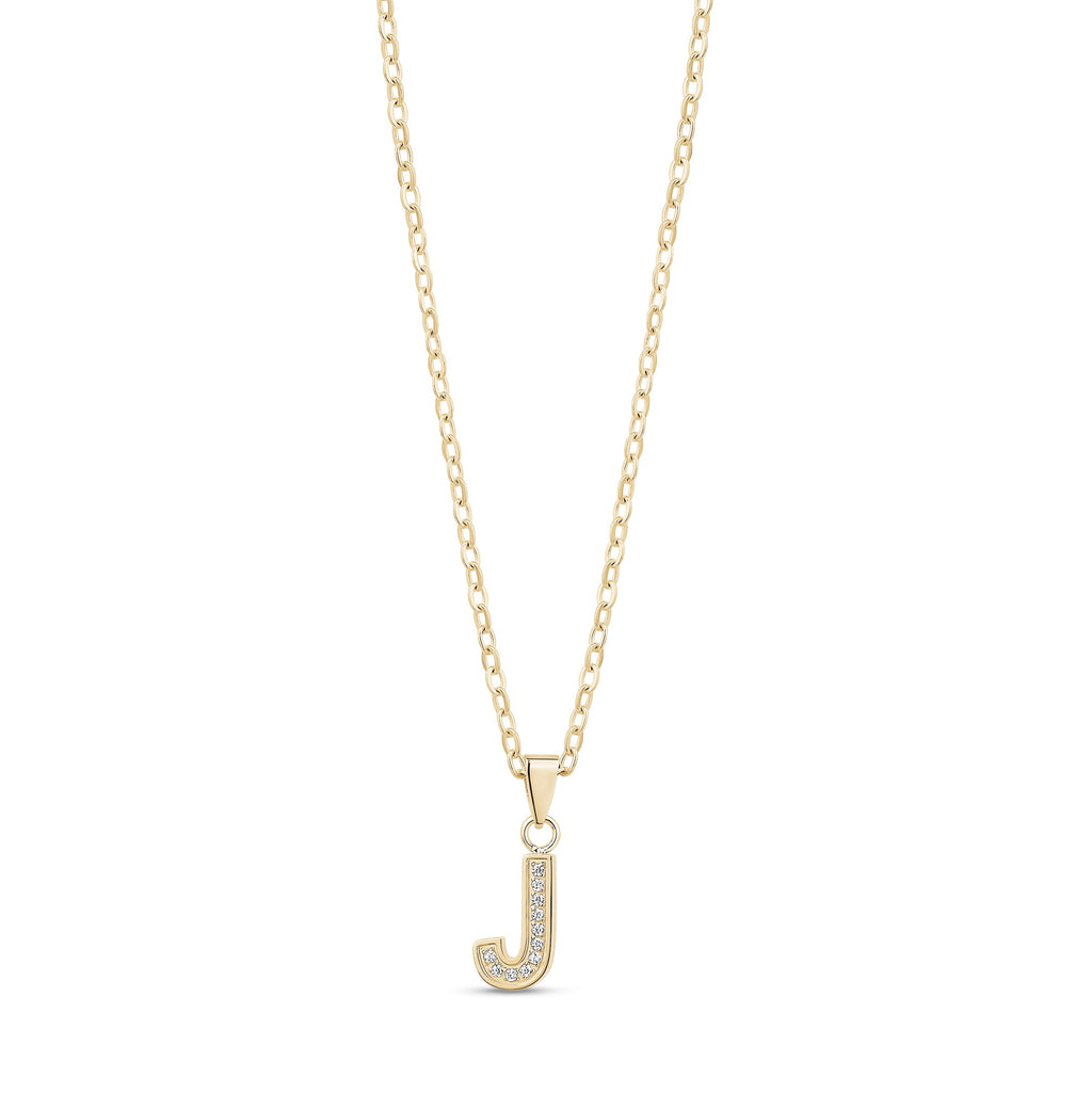 Stone-Set Initial Gold Pendant