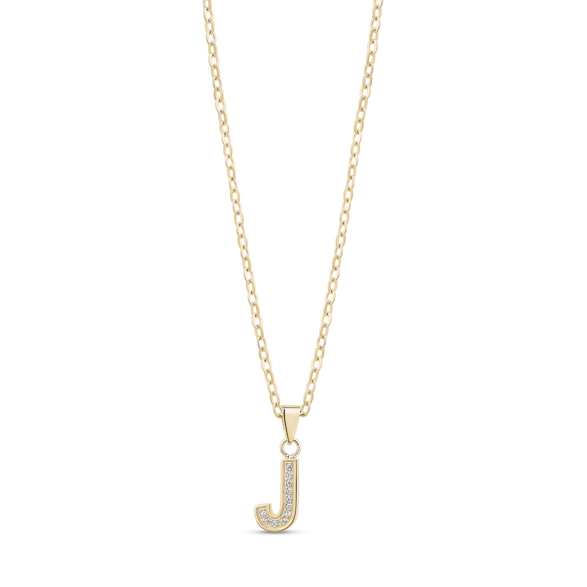 Stone-Set Initial Gold Pendant