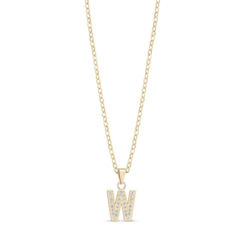 Stone-Set Initial Gold Pendant