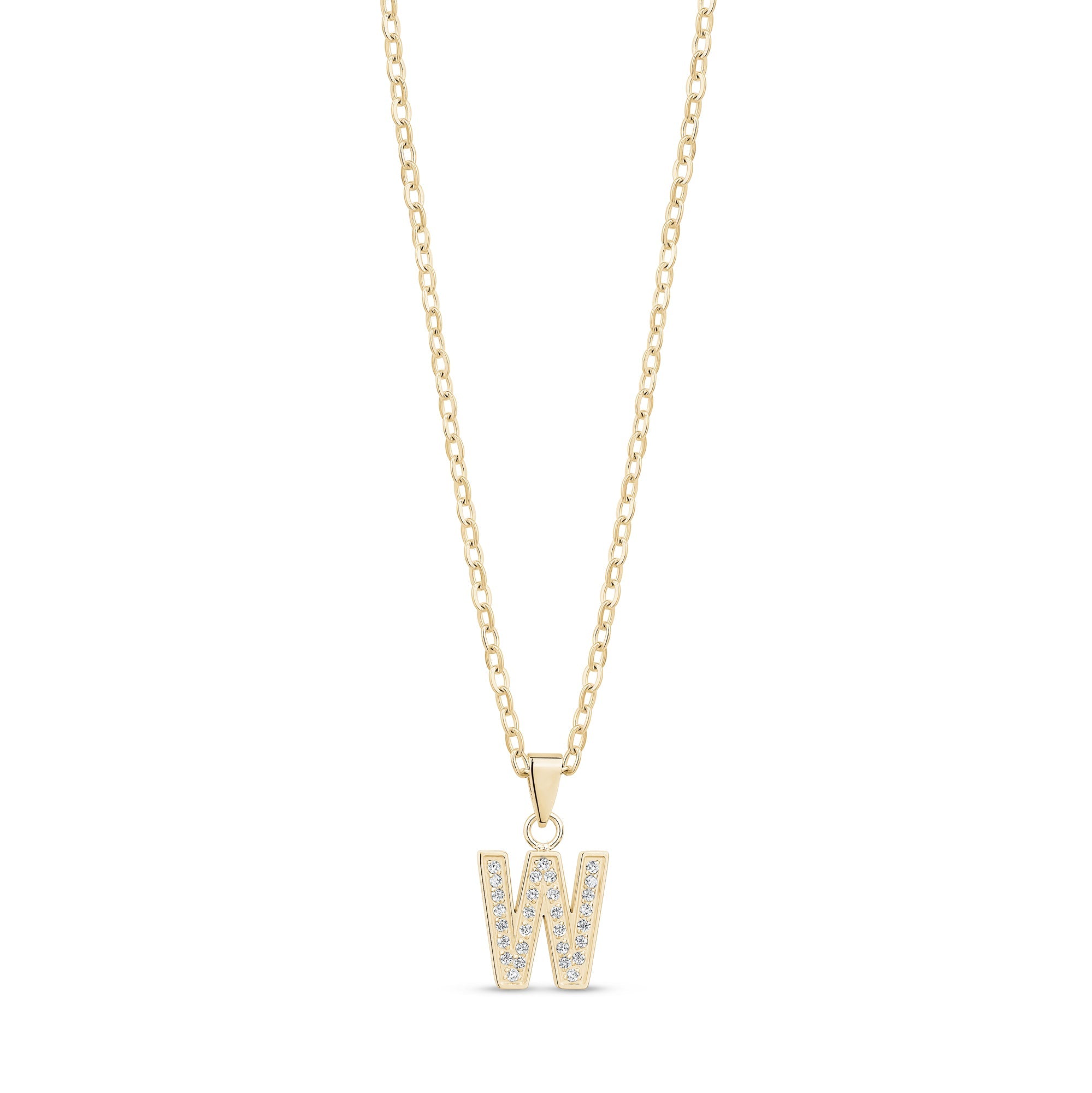 Stone-Set Initial Gold Pendant