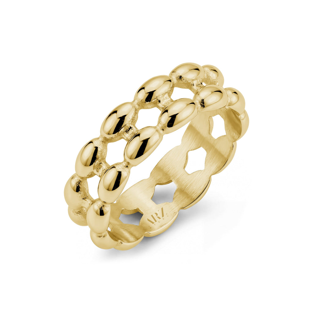 Double Row Bead Band Ring