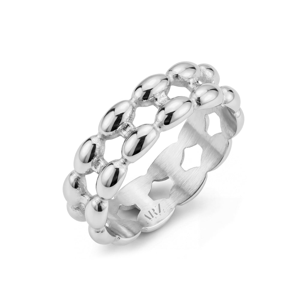 Double Row Bead Band Ring