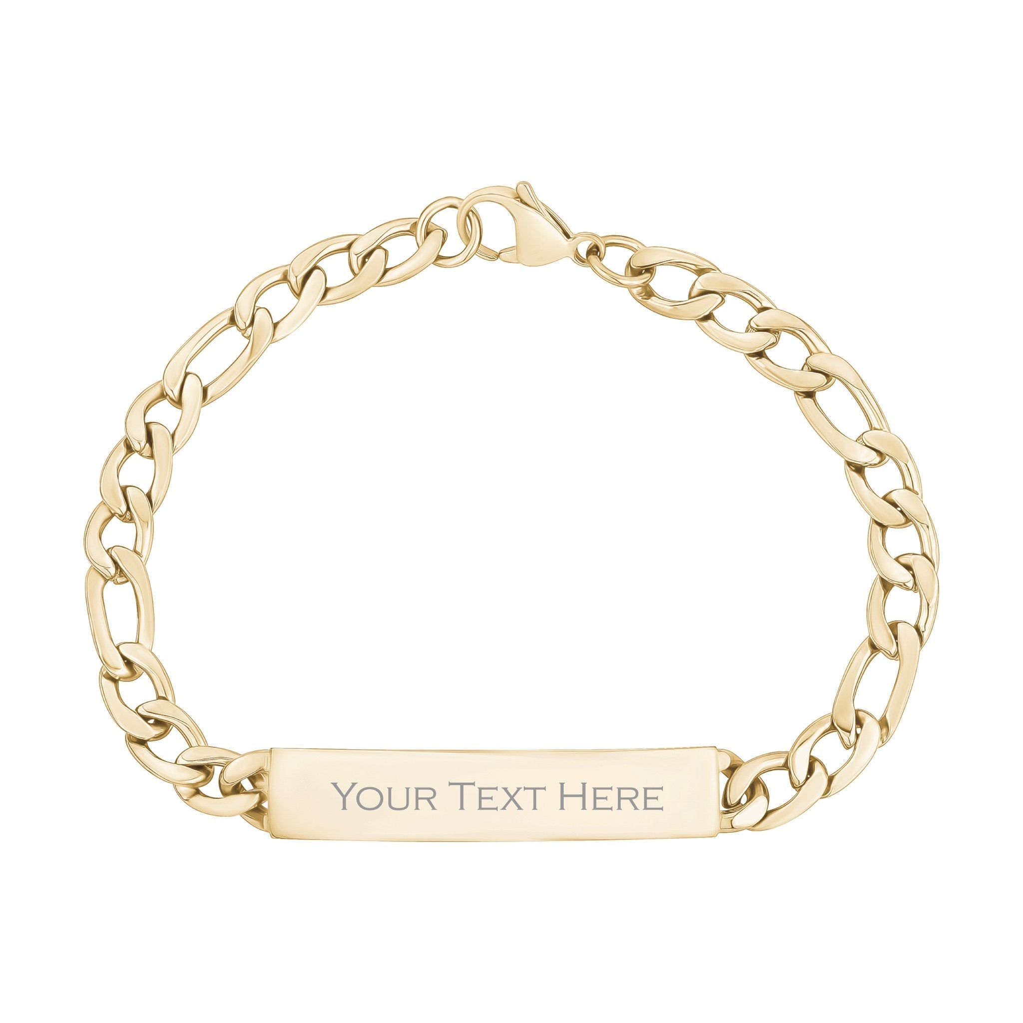 7mm Figaro Link ID Bracelet