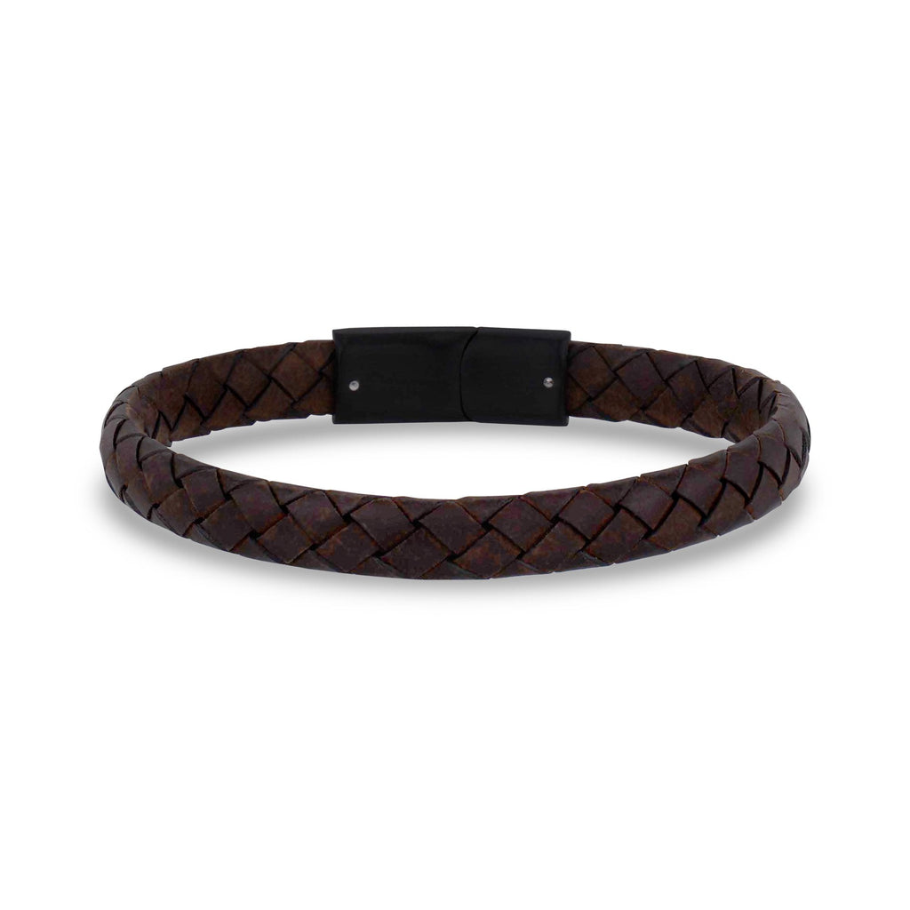 8mm Flat Leather Bracelet